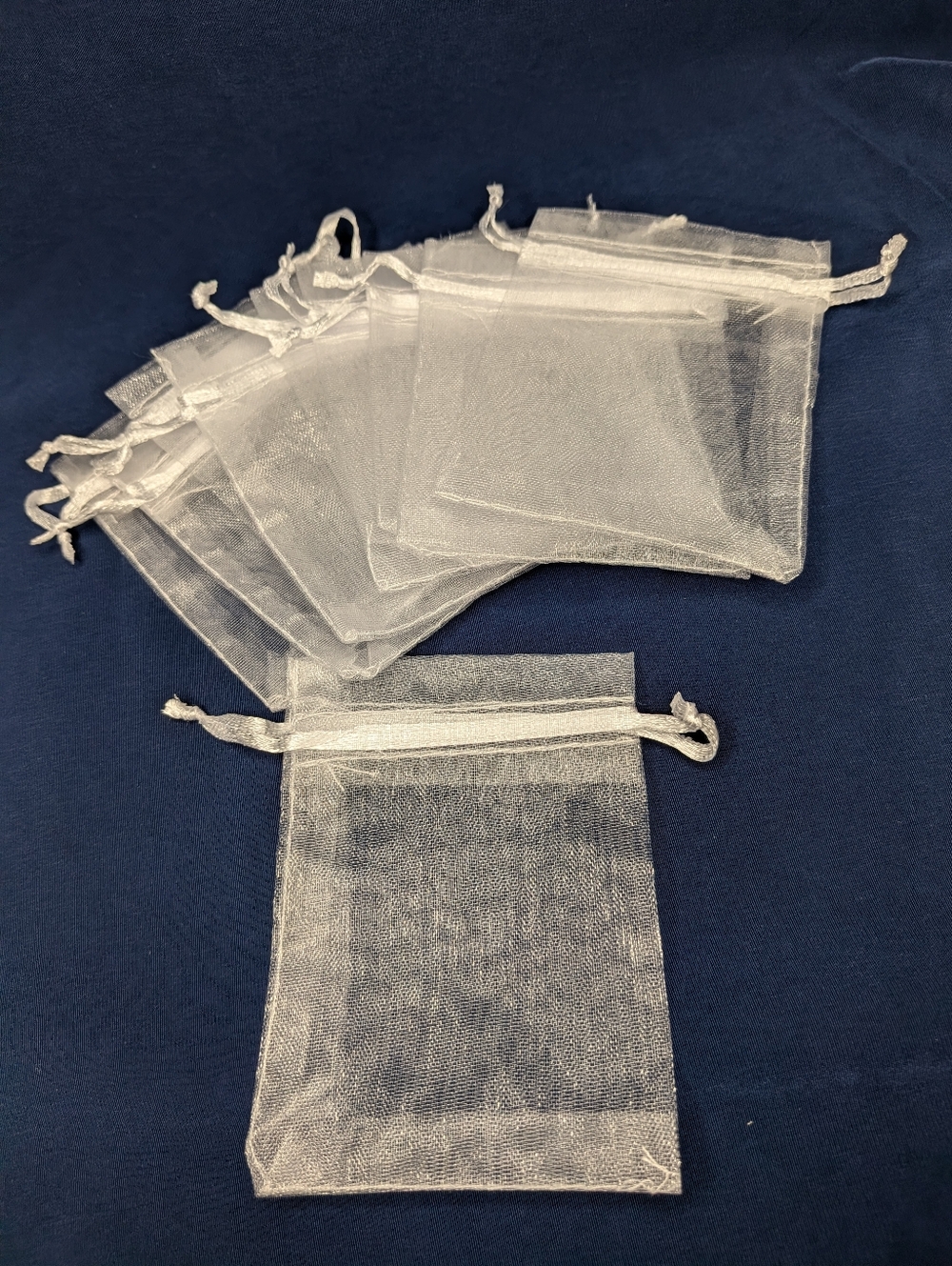 10 Pack White Organza Gift Bags 2.5” x 3.5” - Seller Supplies